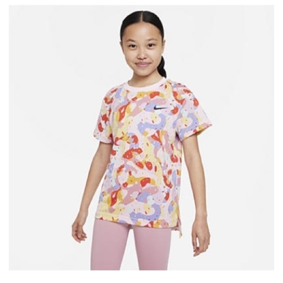 Nike Drifit short sleeve T-shirt pink camo sprinkle tee small new with tags - Picture 6 of 6